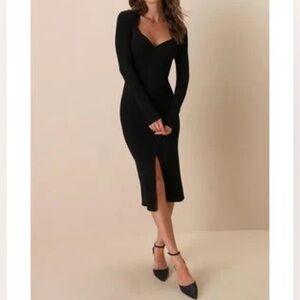 Lulu's Black Long Sleeve Dress